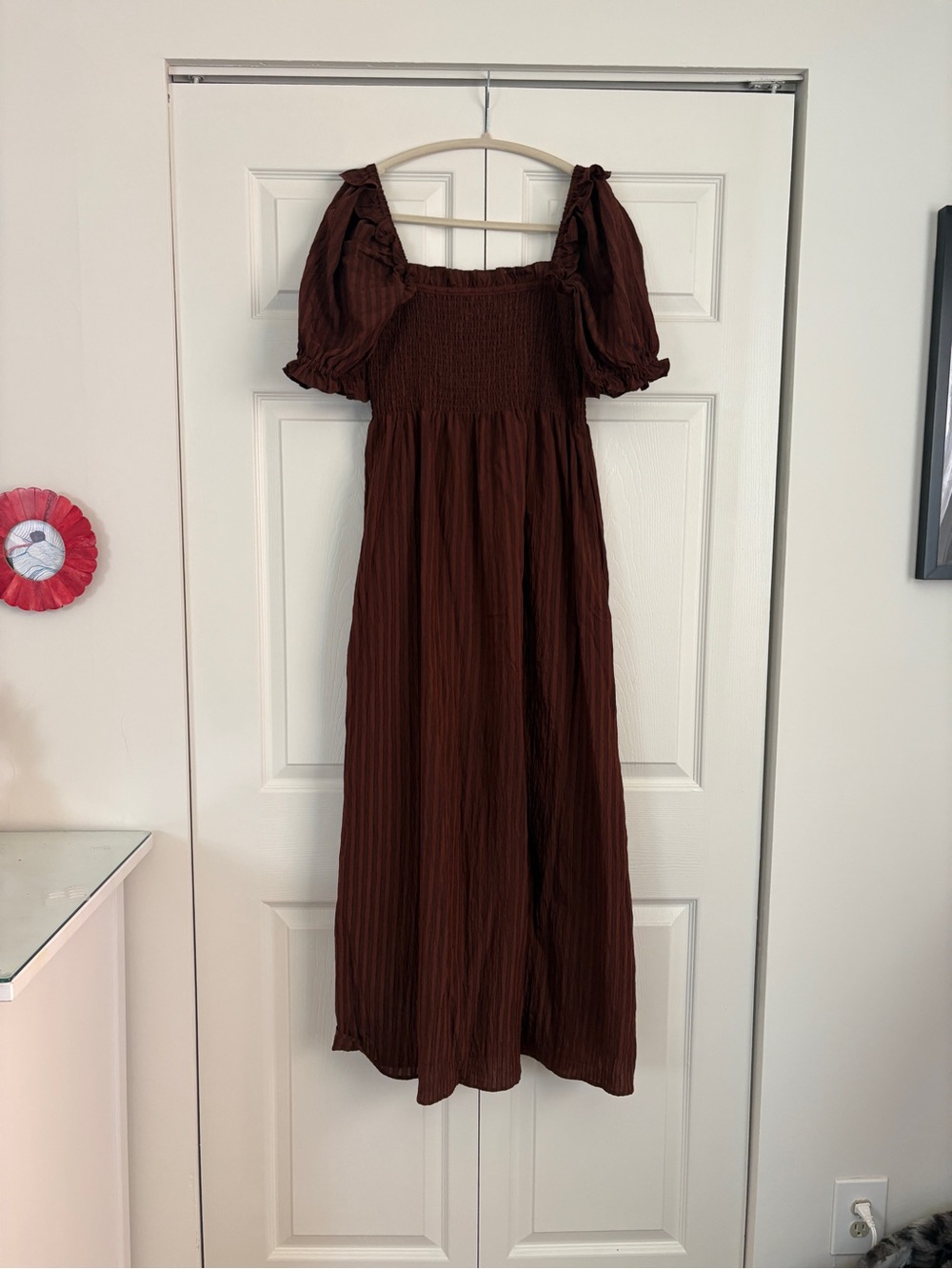 The Scarlett Nap Dress - Chocolate Tonal Seersucker - Picture 6 of 8